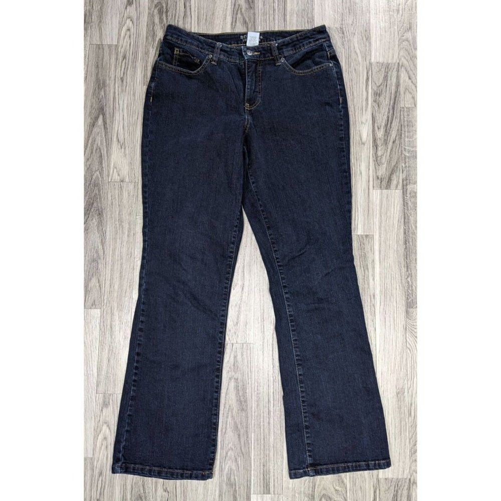 Sonoma Size 8 Short Embroidered Pockets Straight Leg Denim Blue Jeans